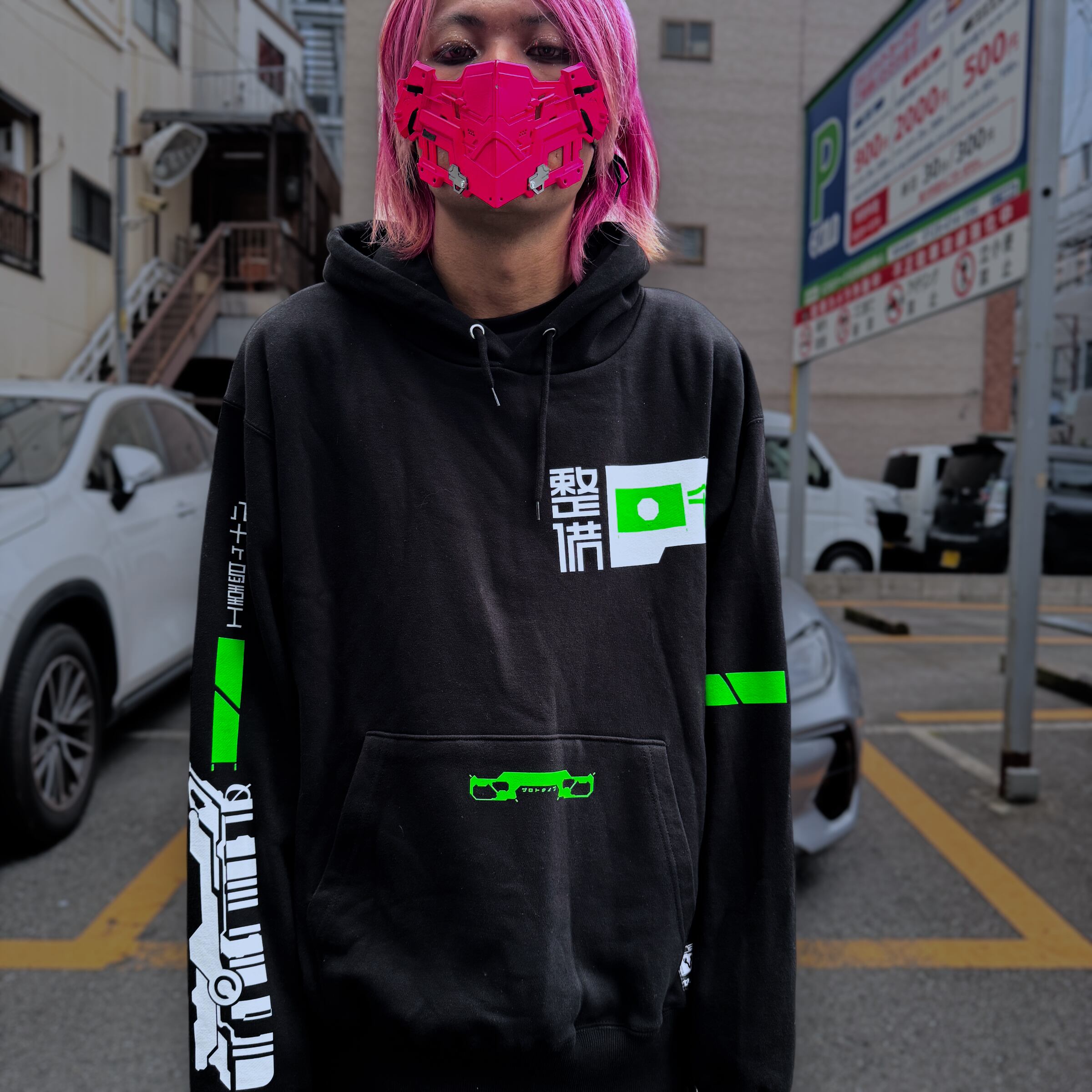 ゼノバース2307-ワンオフジップパーカー02 錠剤シアン