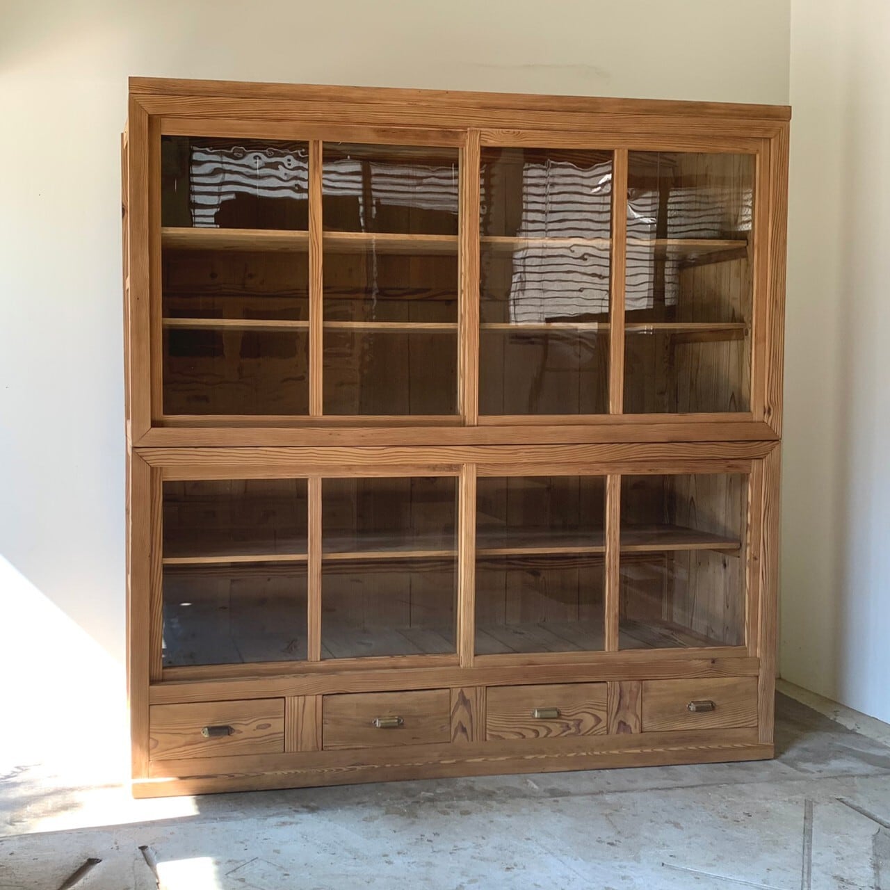 キャビネット　水屋　ガラスケース　古家具　0585