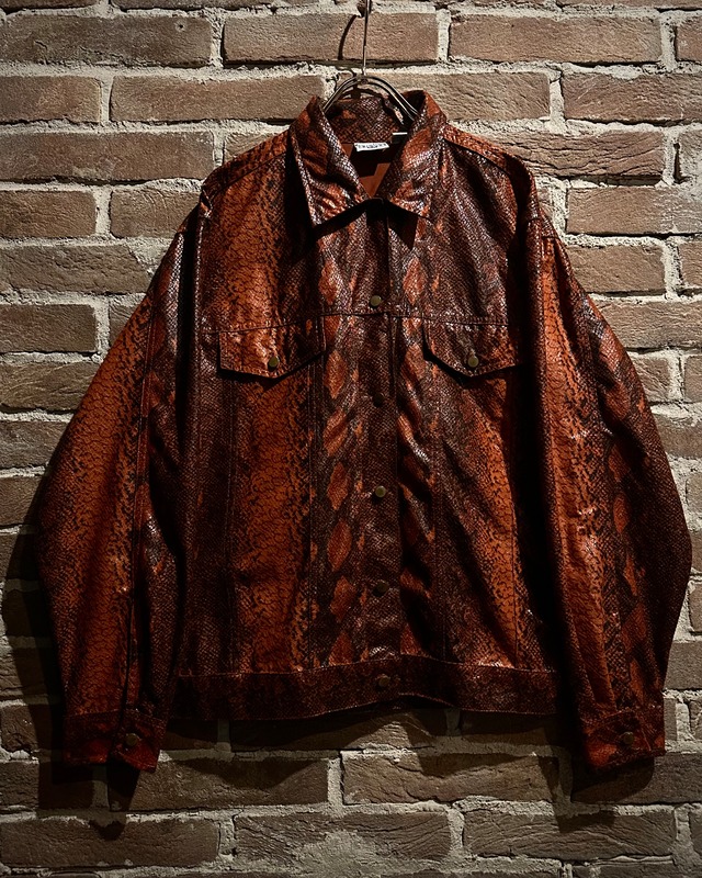 【Caka act3】Beautiful Python Pattern Vintage Loose Shirt Jacket