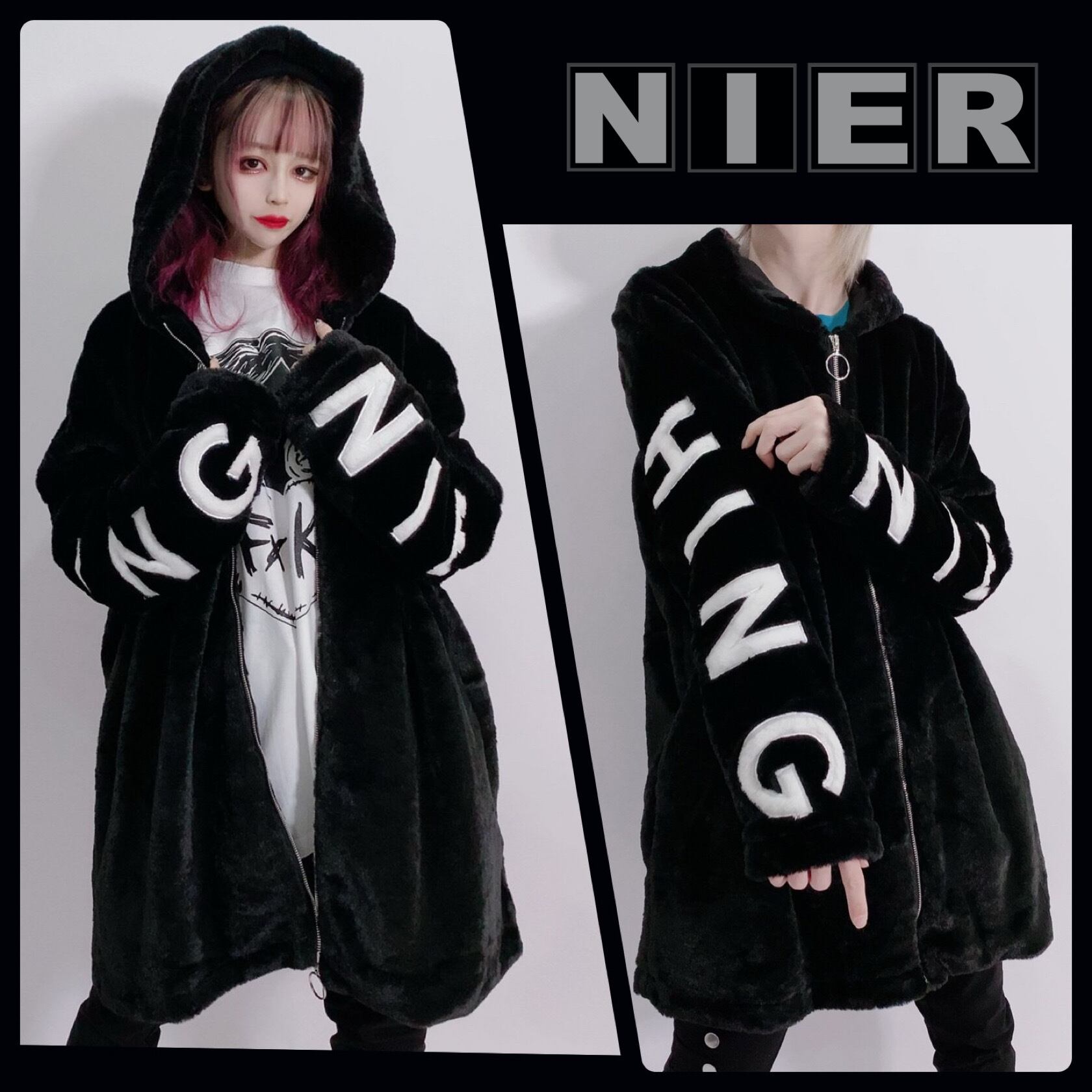 超ふわもこZIP OUTER【BLACK×WHITE】 | NIER CLOTHING powered by BASE