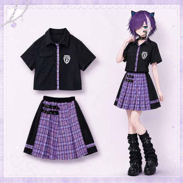 NieR制服風コーデセット【シャツ＋スカート】