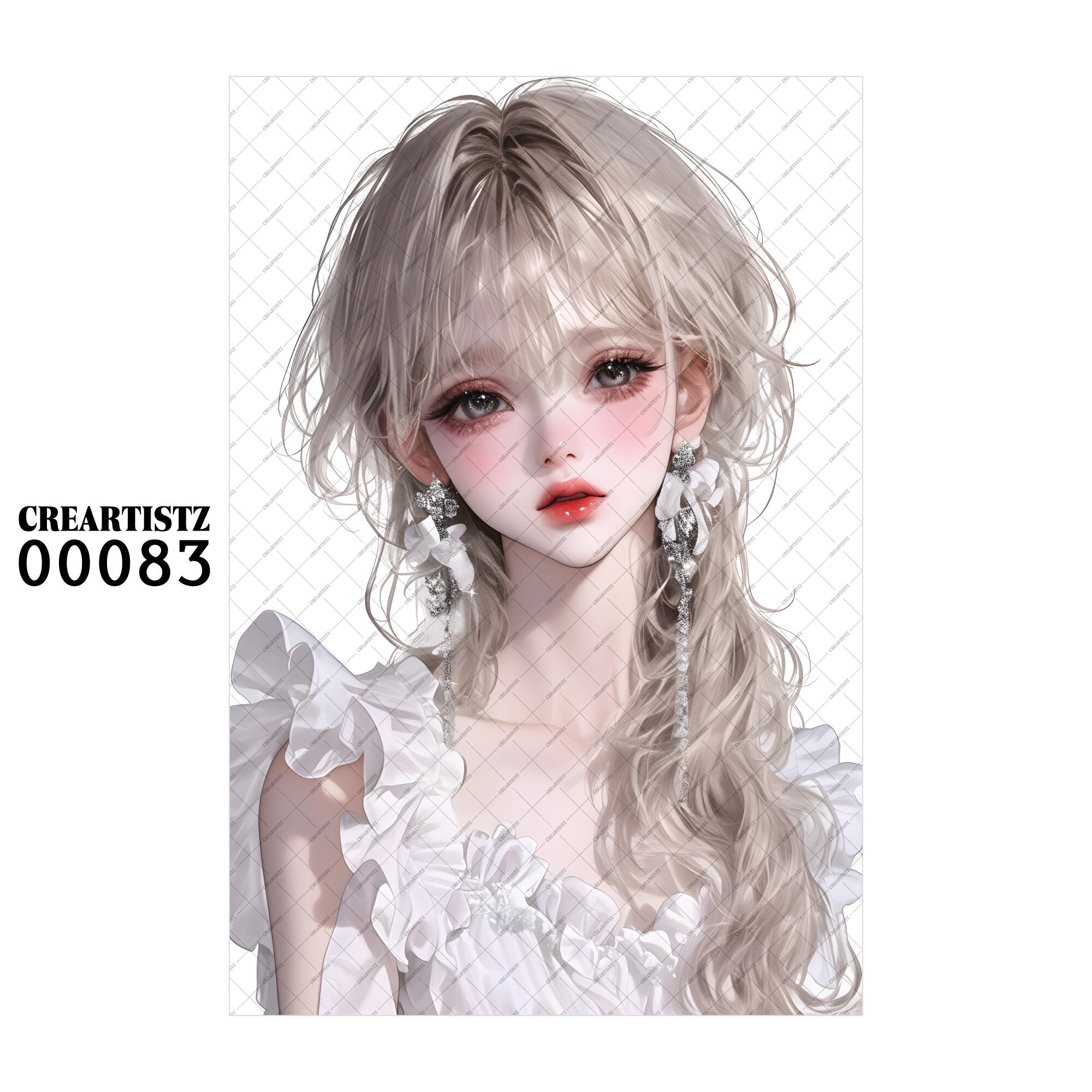 00083 ガール キュート オリジナル ペーパー/ステッカー 4枚セット CREARTISTZ