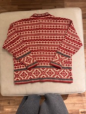 L.L.Bean Nordic Pattern Wool Cardigan Made in USA