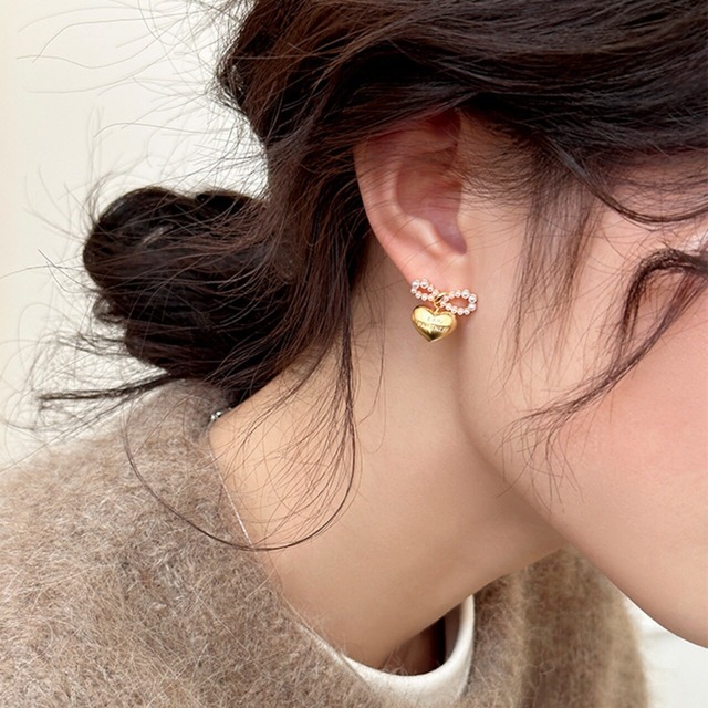 erban優しいリボンパール＆愛心ピアス 2s