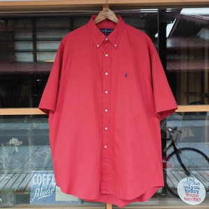 90's Ralph Lauren Cotton Twill B.D S/S Shirt XL ポロラルフローレン 半袖シャツ