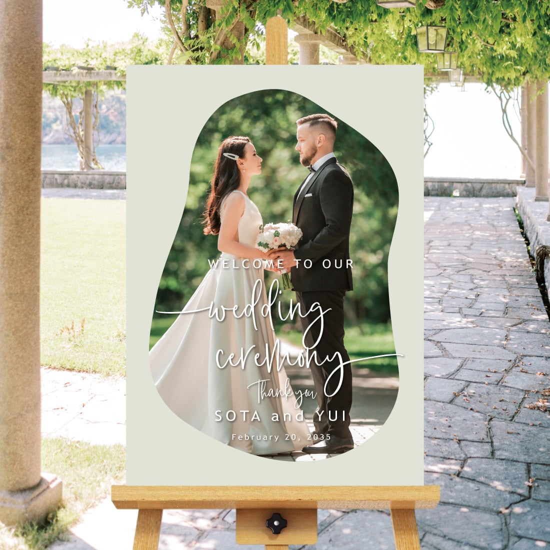 写真入りウェルカムボード【フリーフォルム】結婚式・名入れ A4〜A1