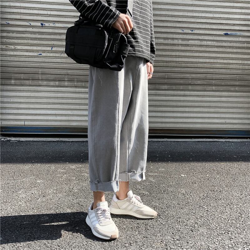 全2色 デニム パンツ ストレート カジュアル 無地 おしゃれ