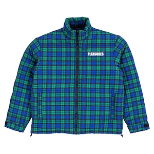 【PLEASURES/プレジャーズ】DECADES PLAID PUFFER JACKET ジャケット / BLUE