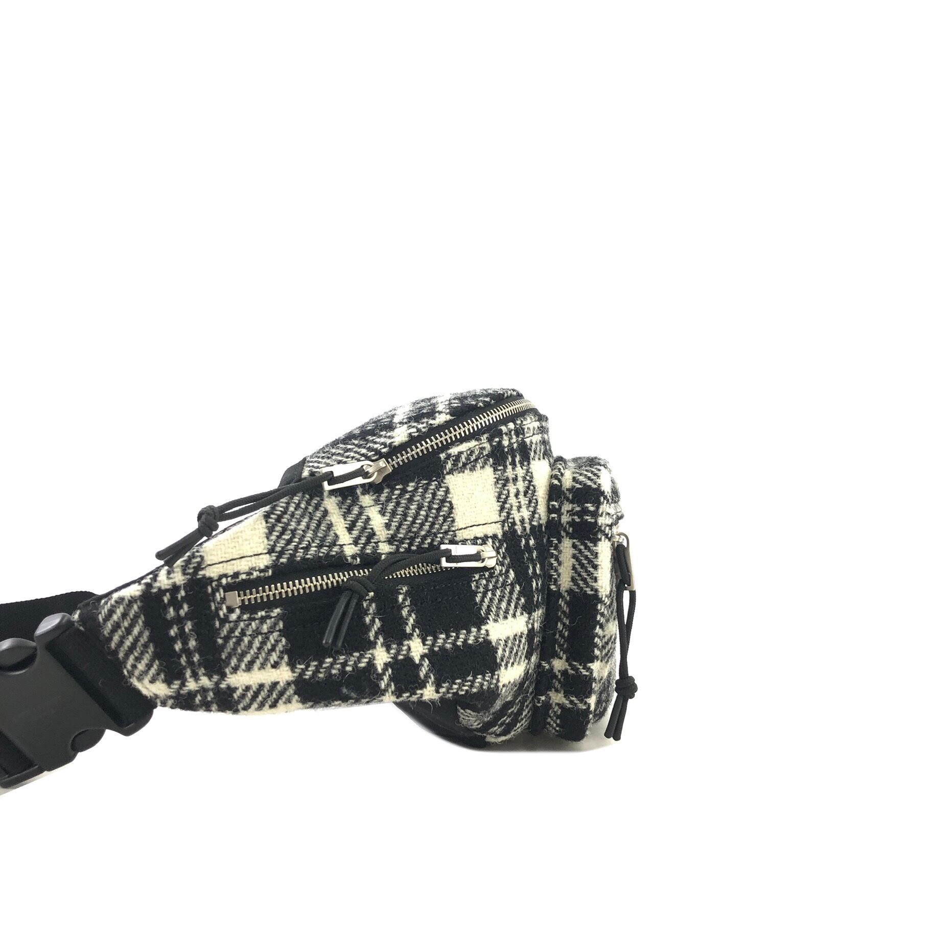 希少☆SAINT LAURENT　ボディバッグ　チェック　モノクロ SAINTLAURENT PARIS サンローラン チェック YSL BAG NY RIP BODYB