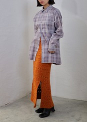 AMBERGLEAM - Hand Crochet Skirt :black|手編みクロシェ/可変スリット/裏地付き/綿100%