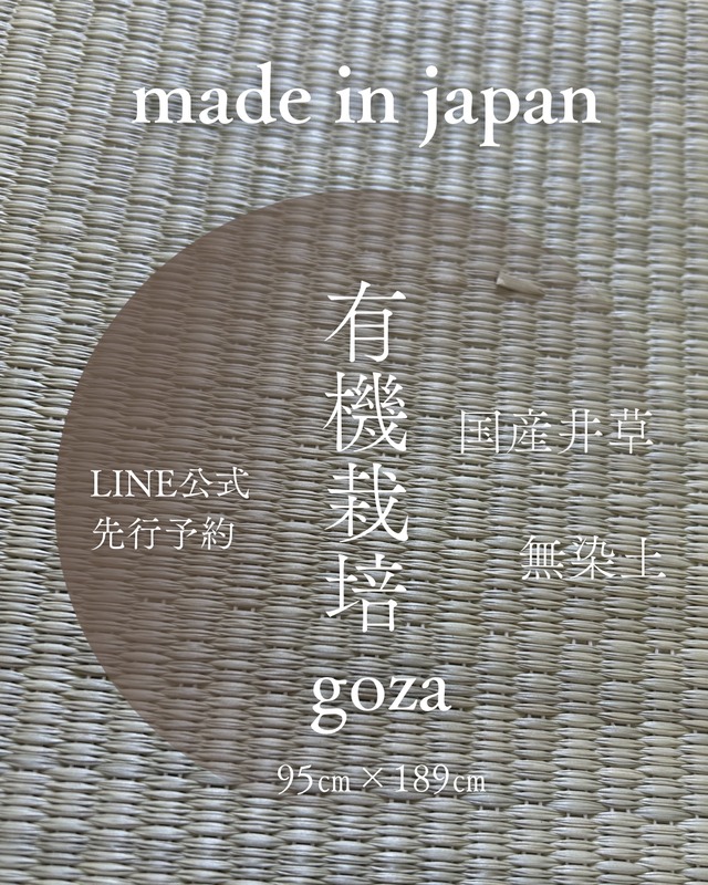 【予約販売】国産 有機栽培・無染土 国産い草ござ（95×189cm）