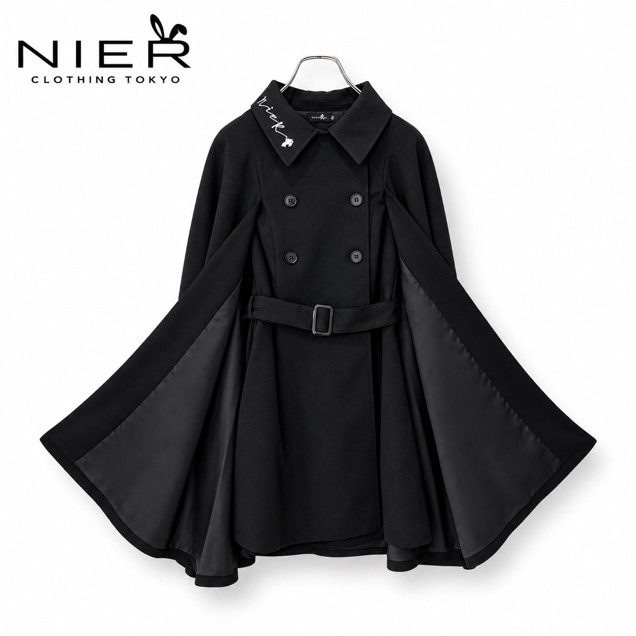 NIER CLOTHING ブラックケープコート 高品質CAPE COAT | NIER CLOTHING