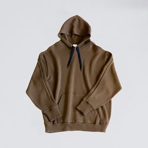 Compact spin cotton hoodie / Brown