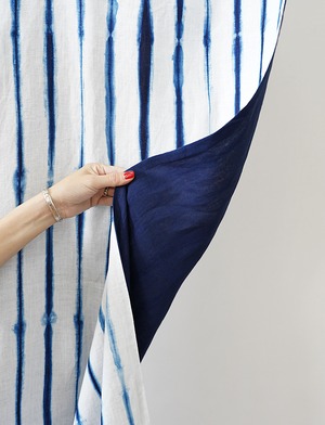 aulico : LINEN BLANKET / TIE DYE : NAVY / F