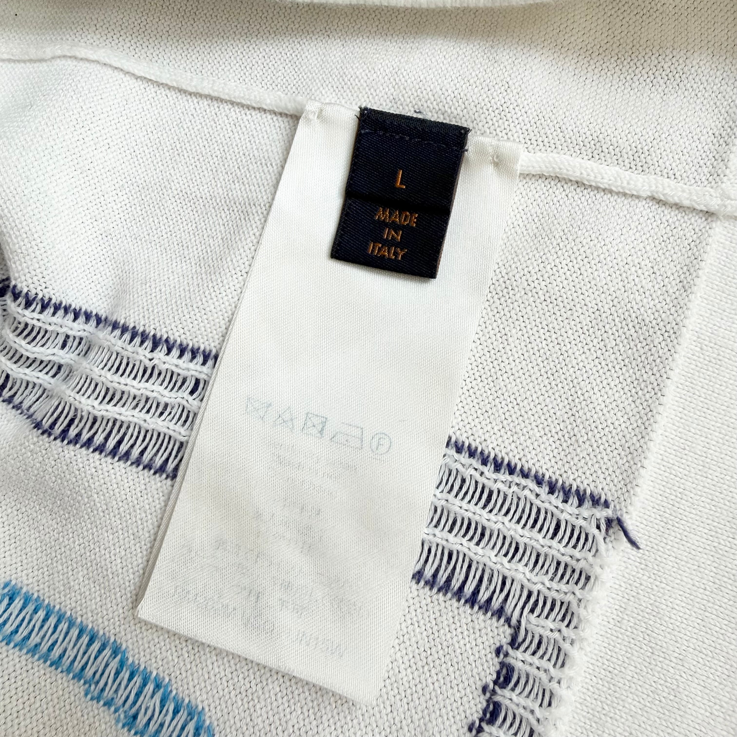 LOUIS VUITTON エレクトリック インターシャ ニット Tシャツ ホワイト