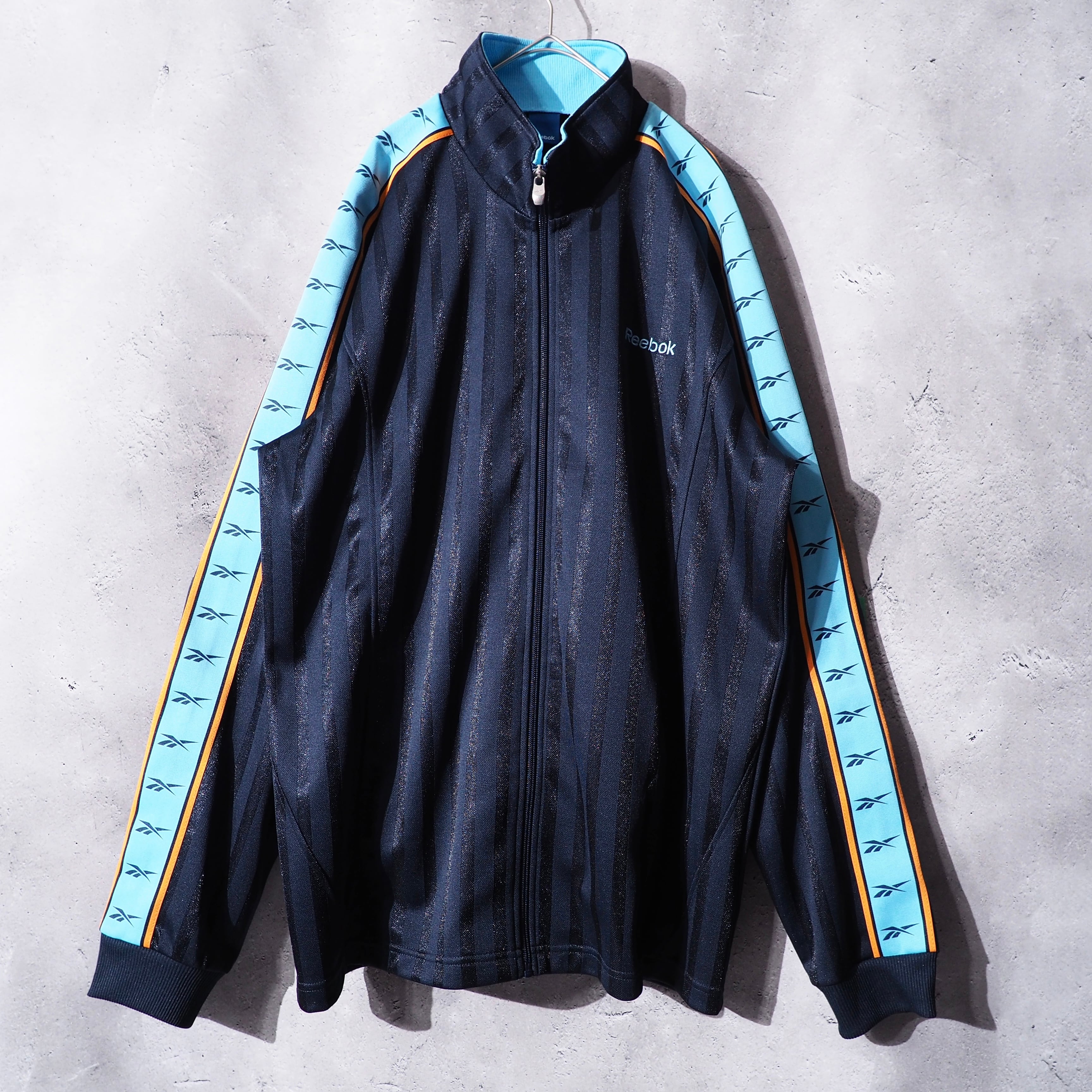 ” Reebok ” Good color line logo printed loose track jacket