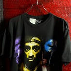 2PAC Hip HopグラフィックTシャツ　ラッパーTシャツ　ブラック