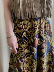 scarf pattern flare skirt-4290-8