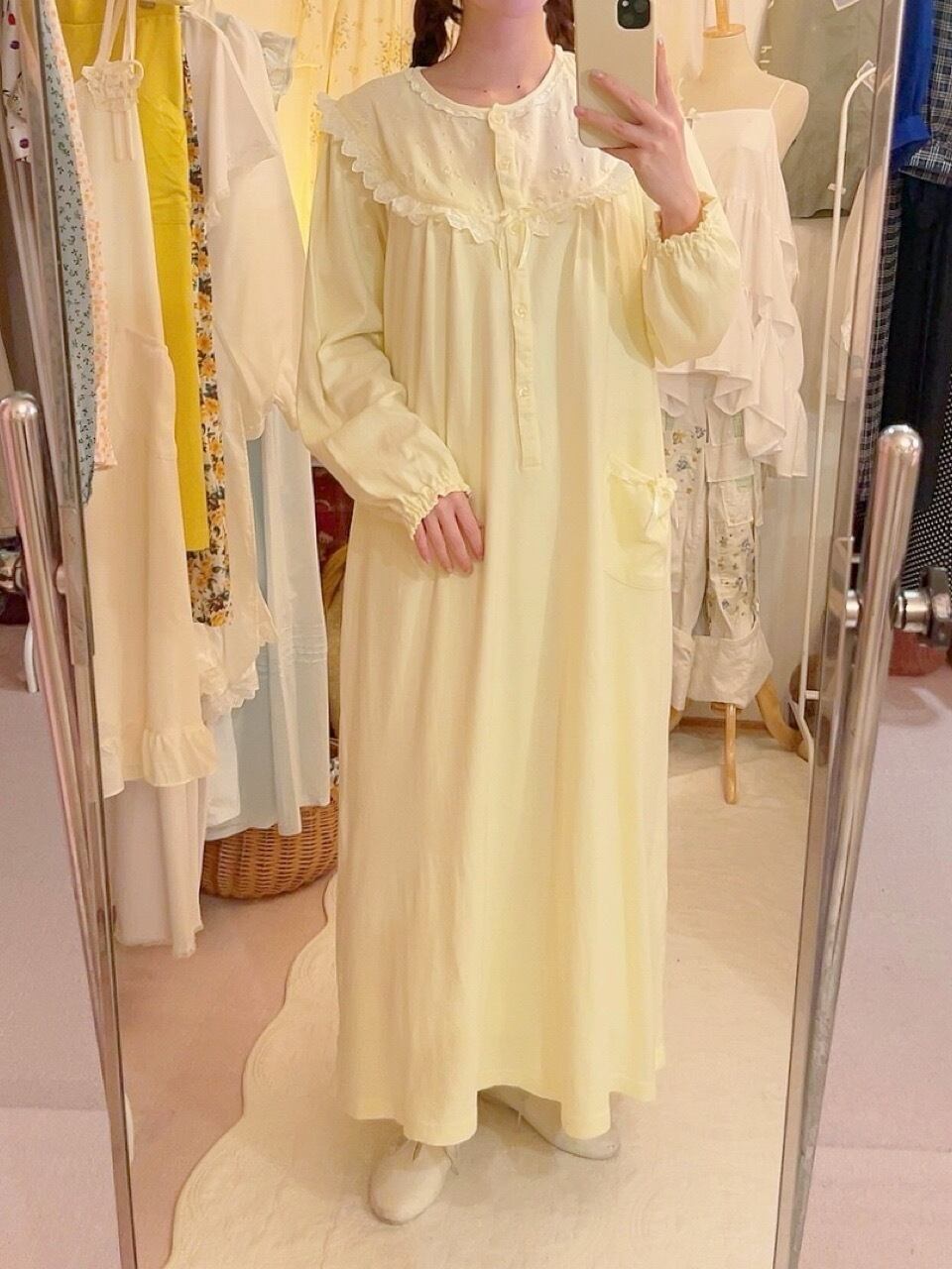 yellow cotton neglige one-piece