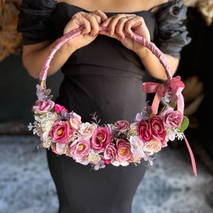 くすみピンクリースブーケ☆ブートニア