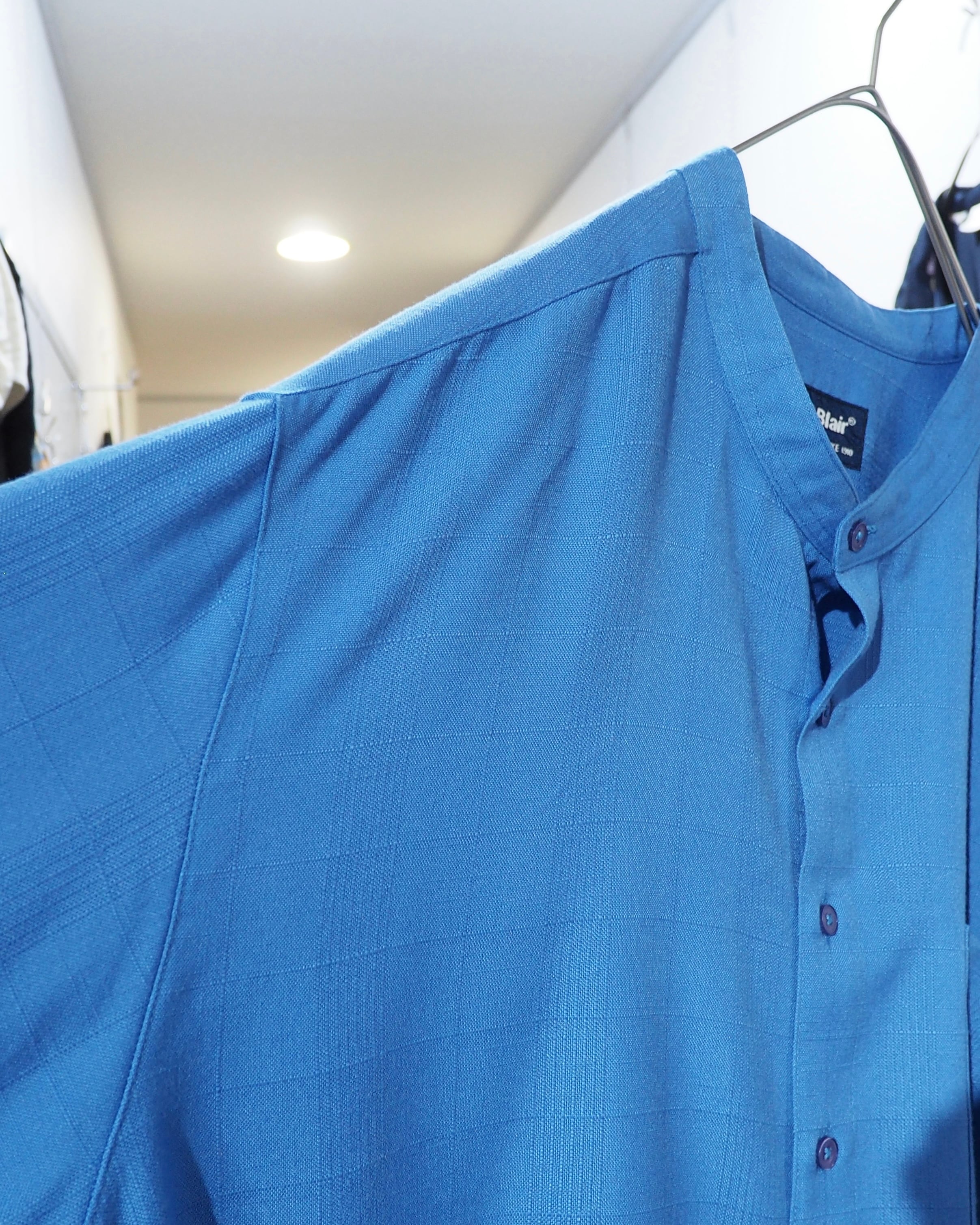 1990s " John Blair " Beautiful Light Blue color vintage Over silhouette No collar shirt