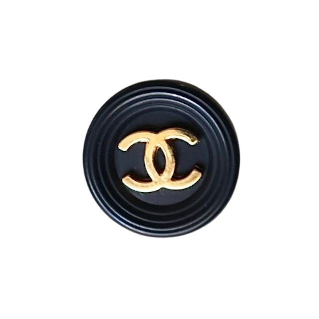 【VINTAGE CHANEL BUTTON】ゴールドココマーク ブラックフレームボタン 17mm C-26004