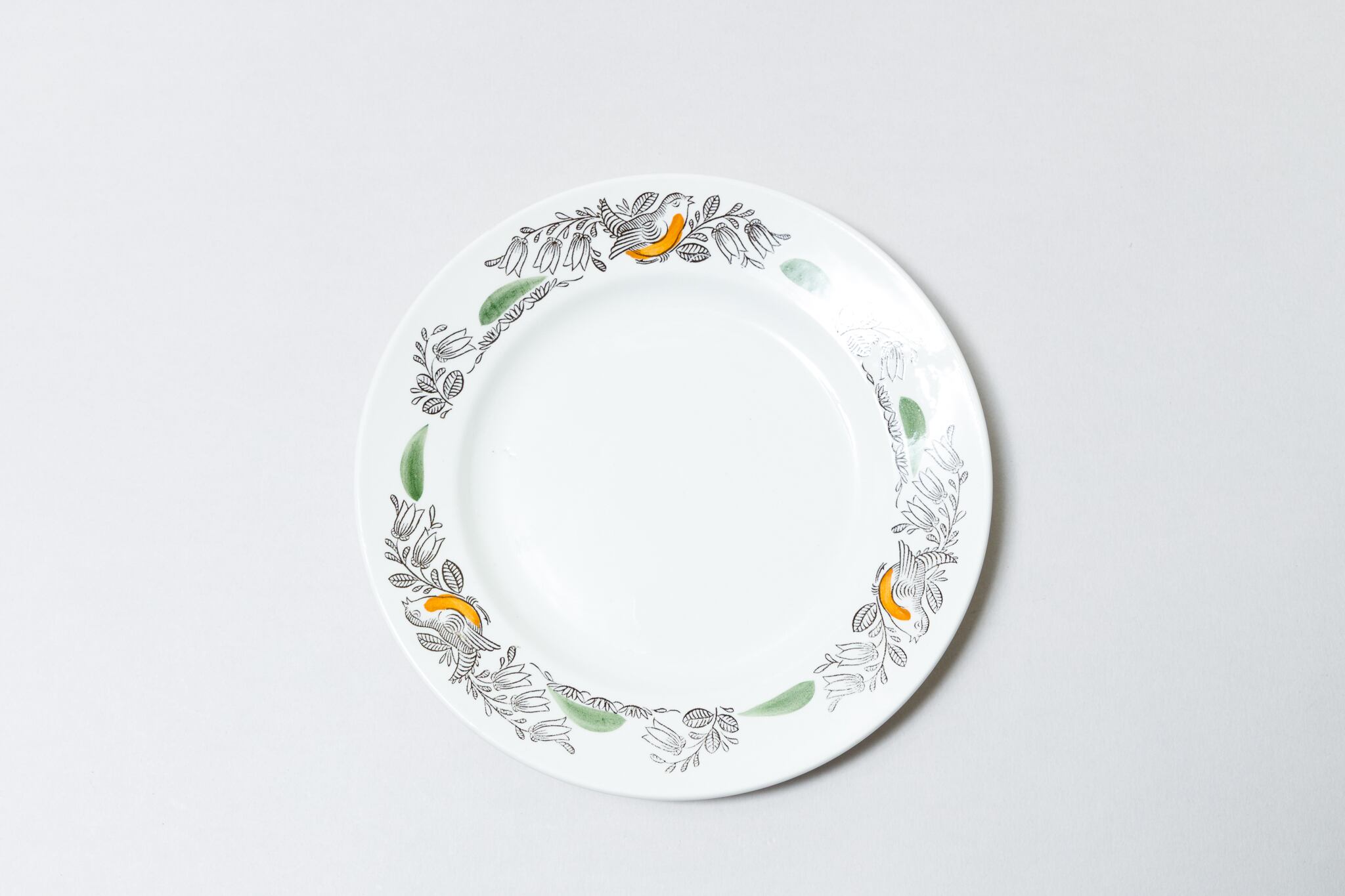 ヴィンテージ 小鳥柄 小皿 コナコヴァ陶器工場 旧ソ連 0511