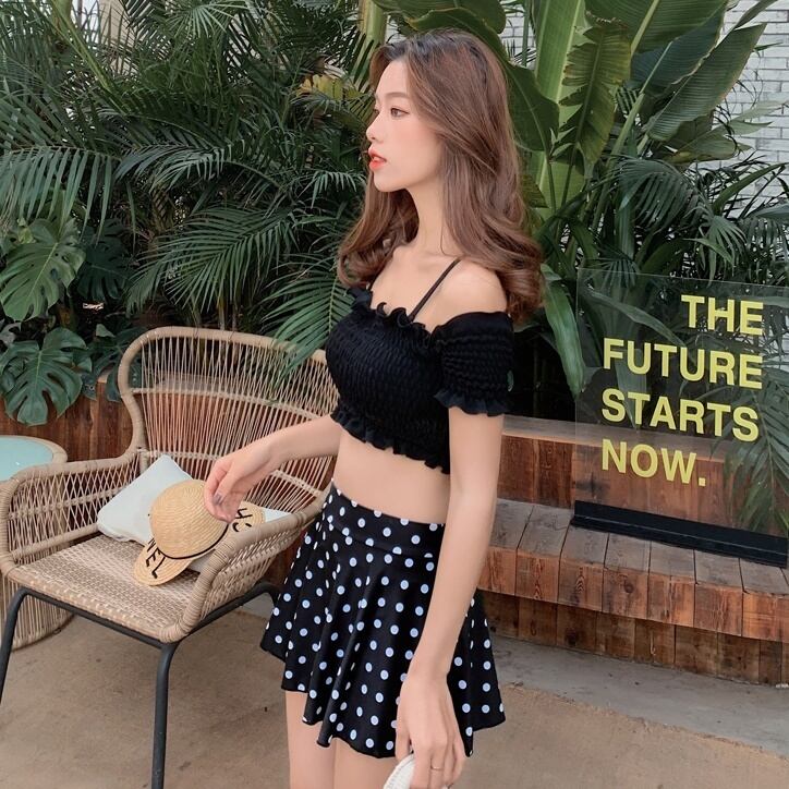 オフショルドットスカートビキニ 韓国レディースファッション通販 Krex ケーレックス