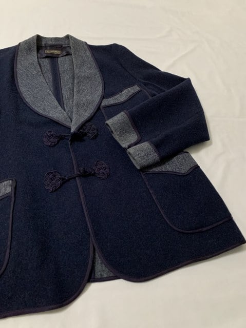 1940's Bi-Color Switched Design Smoking Jacket