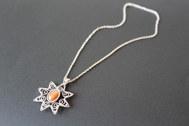 Sunstone silver925 wirewrapping sun pendant