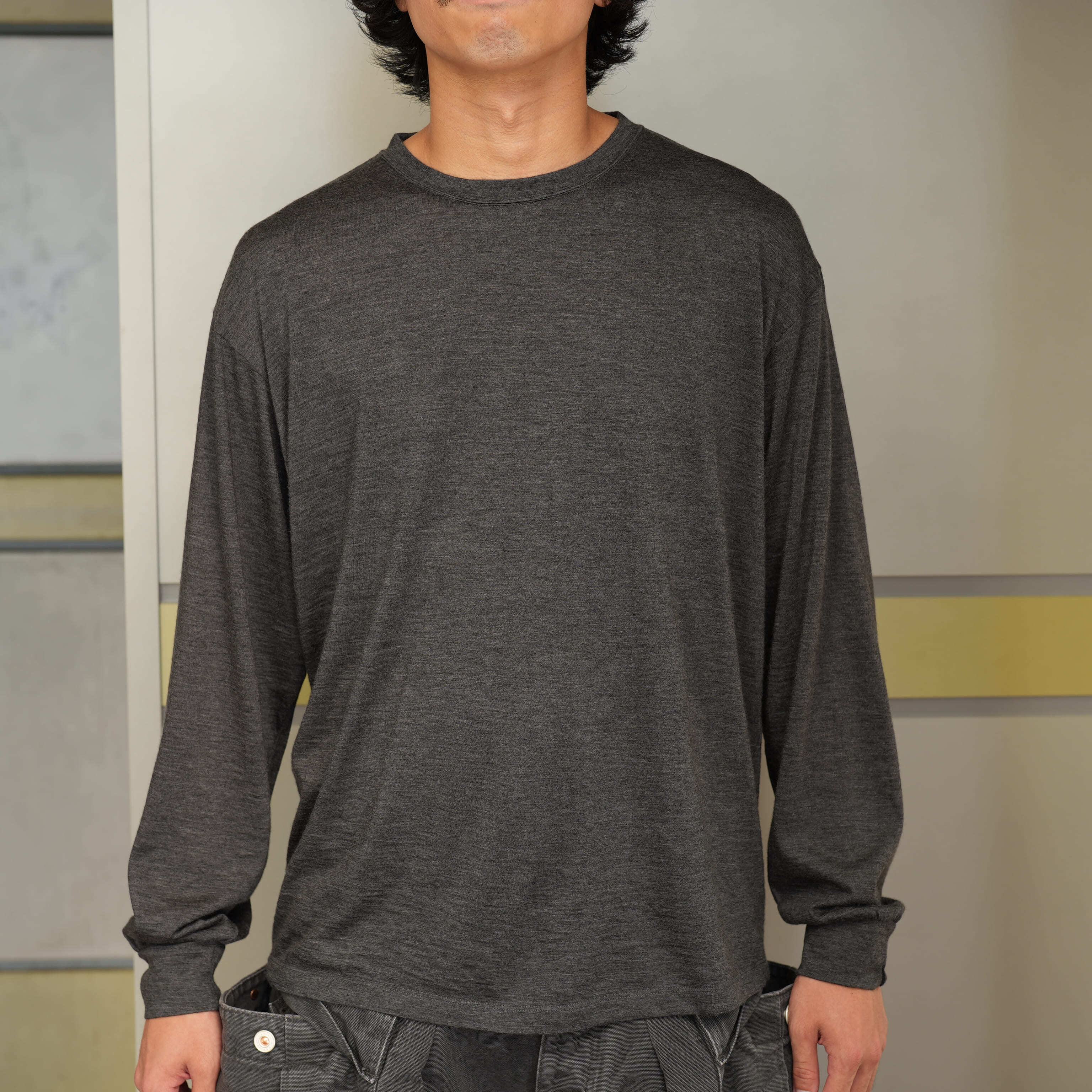 ULTERIOR(アルテリア) 26AW "PURE CASHMERE TENJIKU L/S TEE" -TOP CHARCOAL-