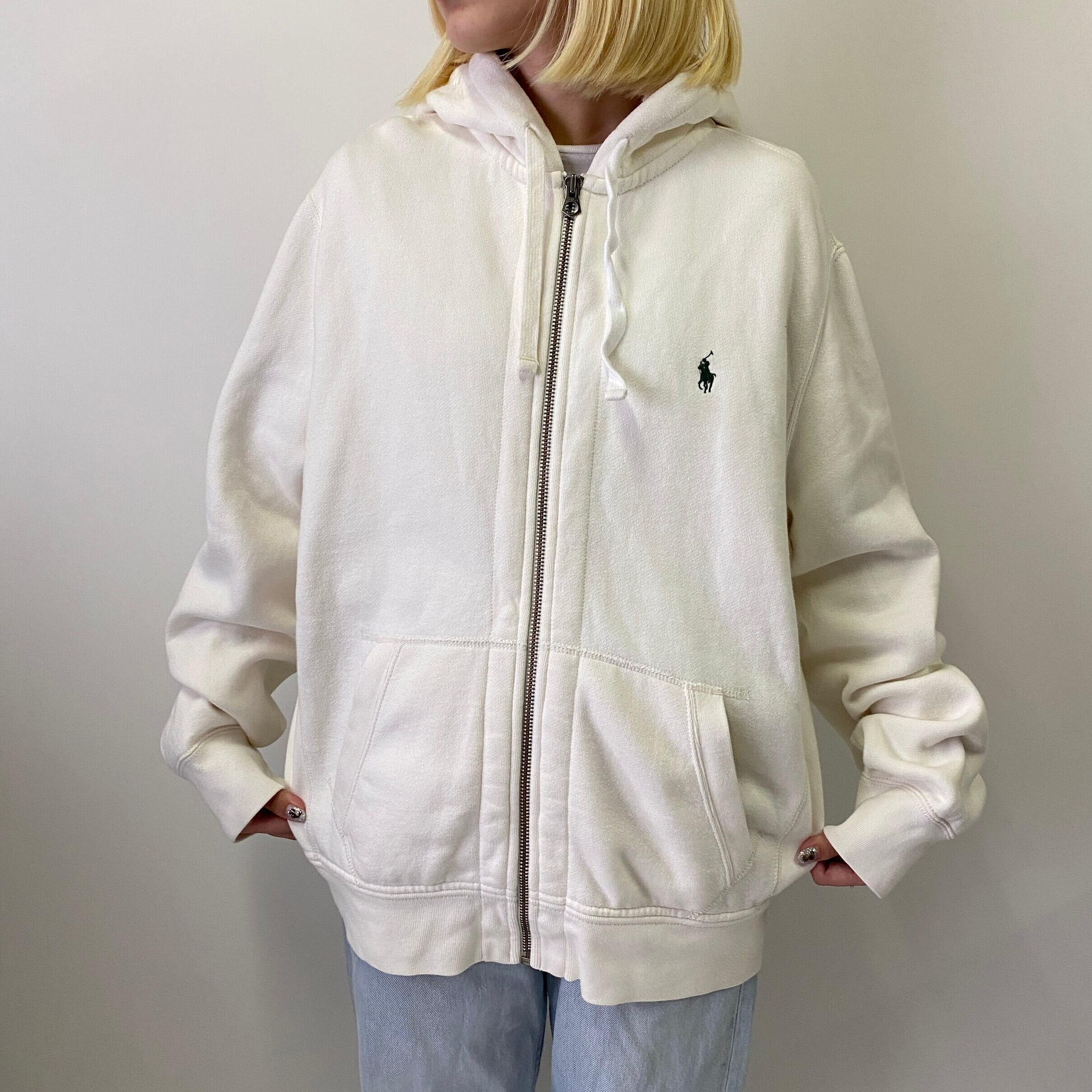 90s ポロバイラルフローレン☆フルジップパーカー 無地 古着 肉厚 hr2 90s ポロバイラルフローレン☆フルジップパーカー 無地 古着 肉厚 hr2
