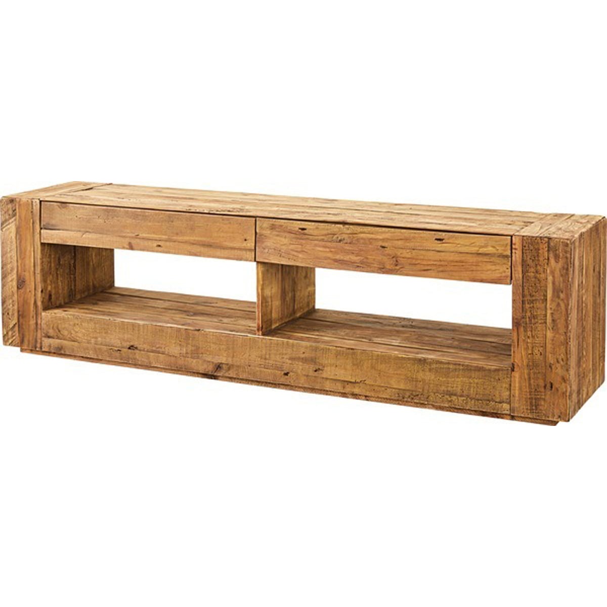 ローボード 天然木 パイン古材 水性塗装