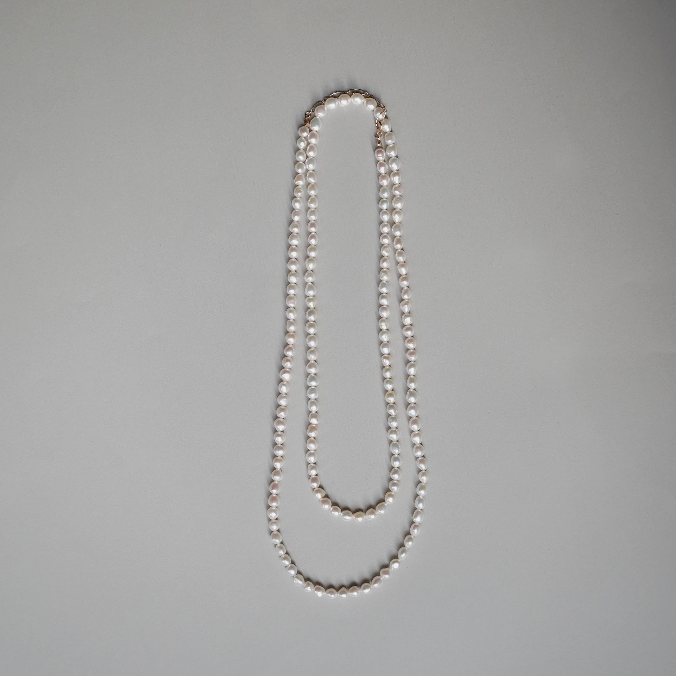 14KGF 淡水パールロングネックレス | temtem