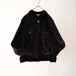 "J.JILL" velours × corduroy switching design tracker jacket