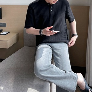 ケーブル風ニットポロシャツ　MT0080439