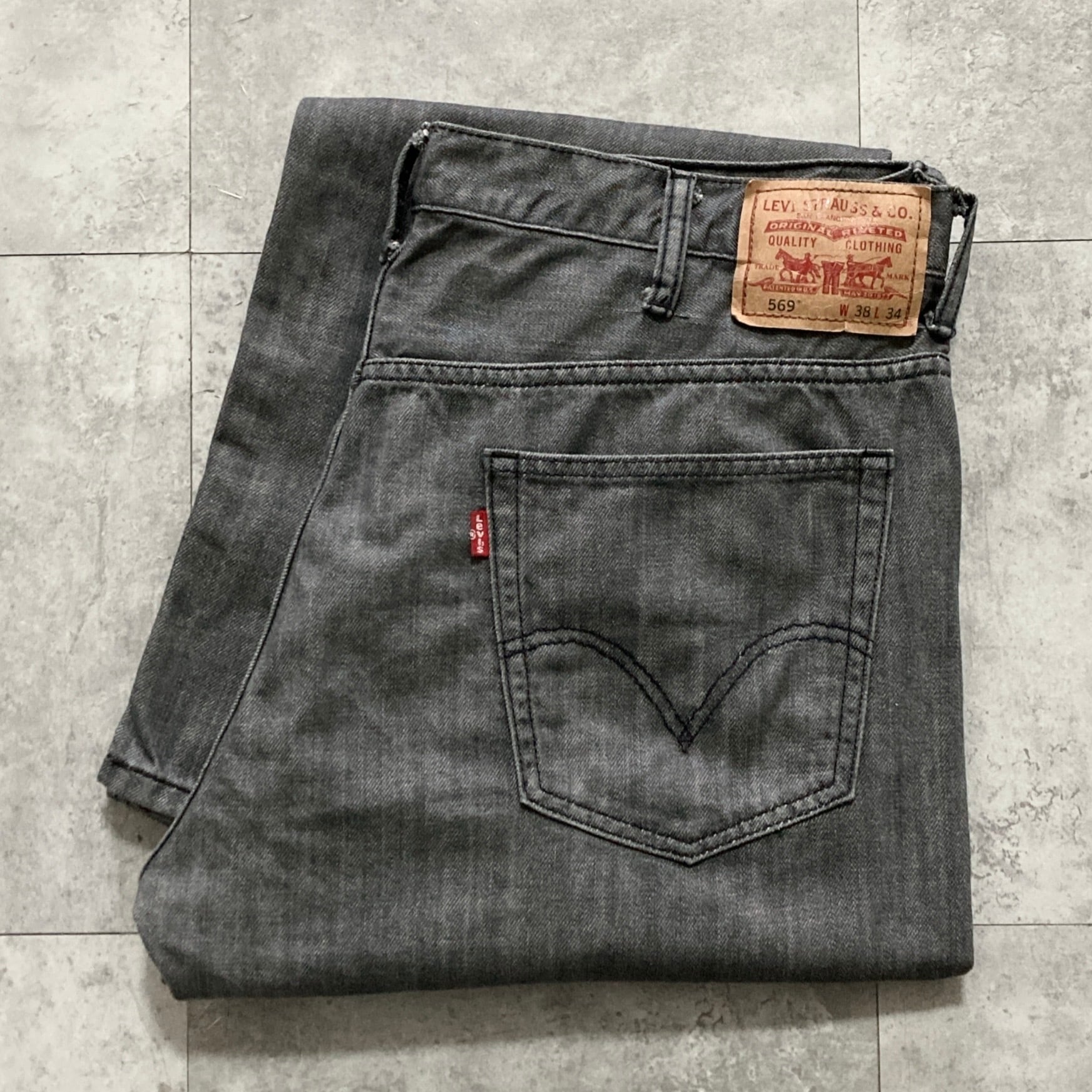 W38 L34】Levi's 569 リーバイス ジッパーフライ ビッグサイズ 先染め