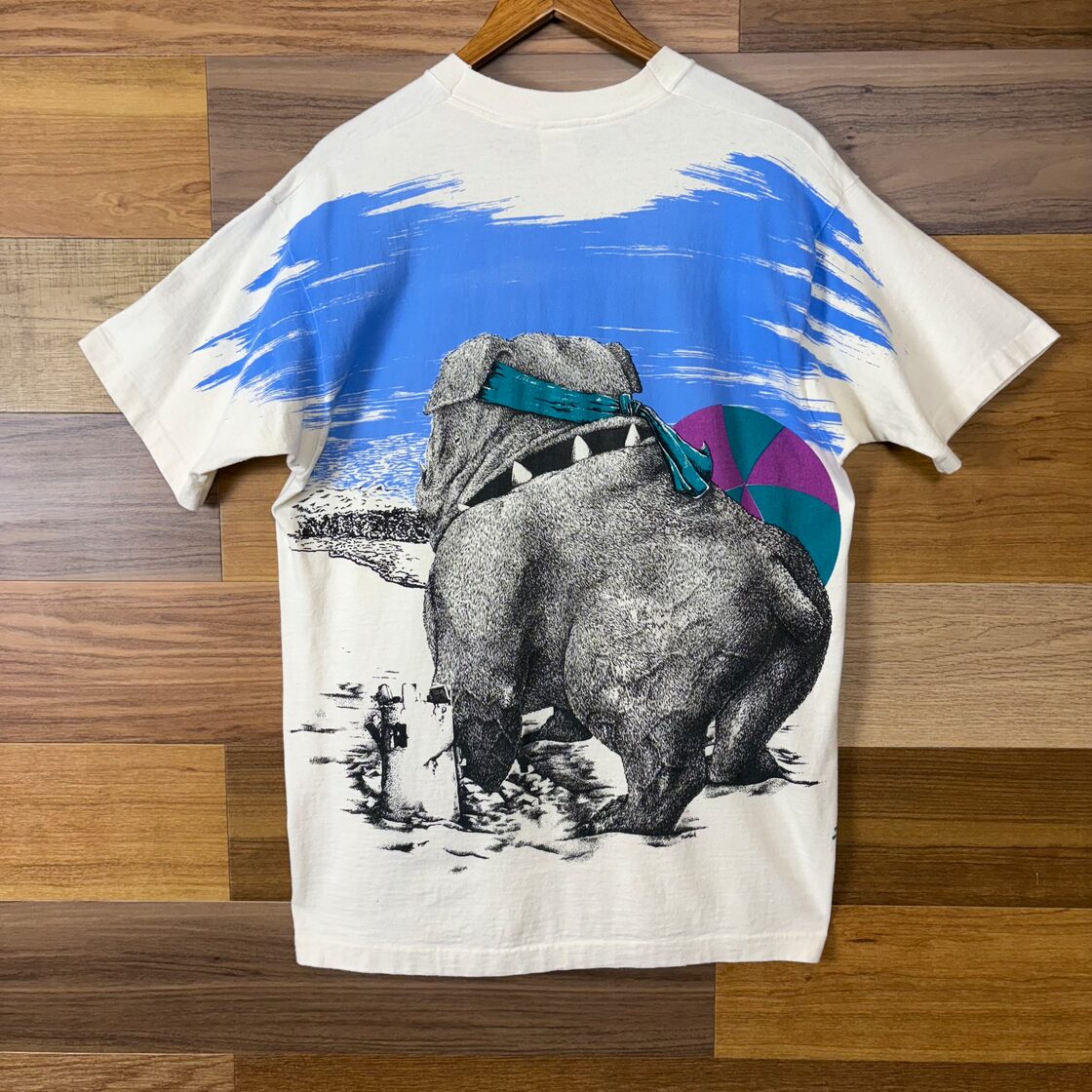 USA製 90s BAD DOG ブルドッグ 両面 大判プリント T-sh Tシャツ サイズ 