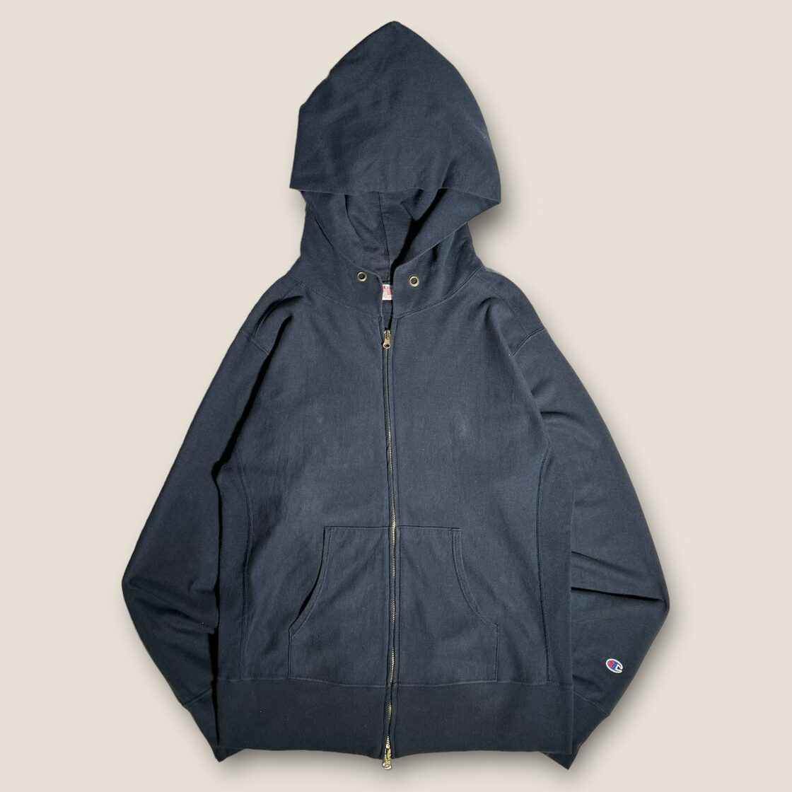 別注】復刻Champion USA製リバースウィーブダブルジップパーカー L紺 