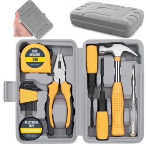 【在庫のみ】工具セット 家庭用 13点 DIY ツールキットセット ツールセット 工具 差し替えドライバー、ハーマン含む ベーシック 家具組立 コンパク 便利な収納ケース付き
