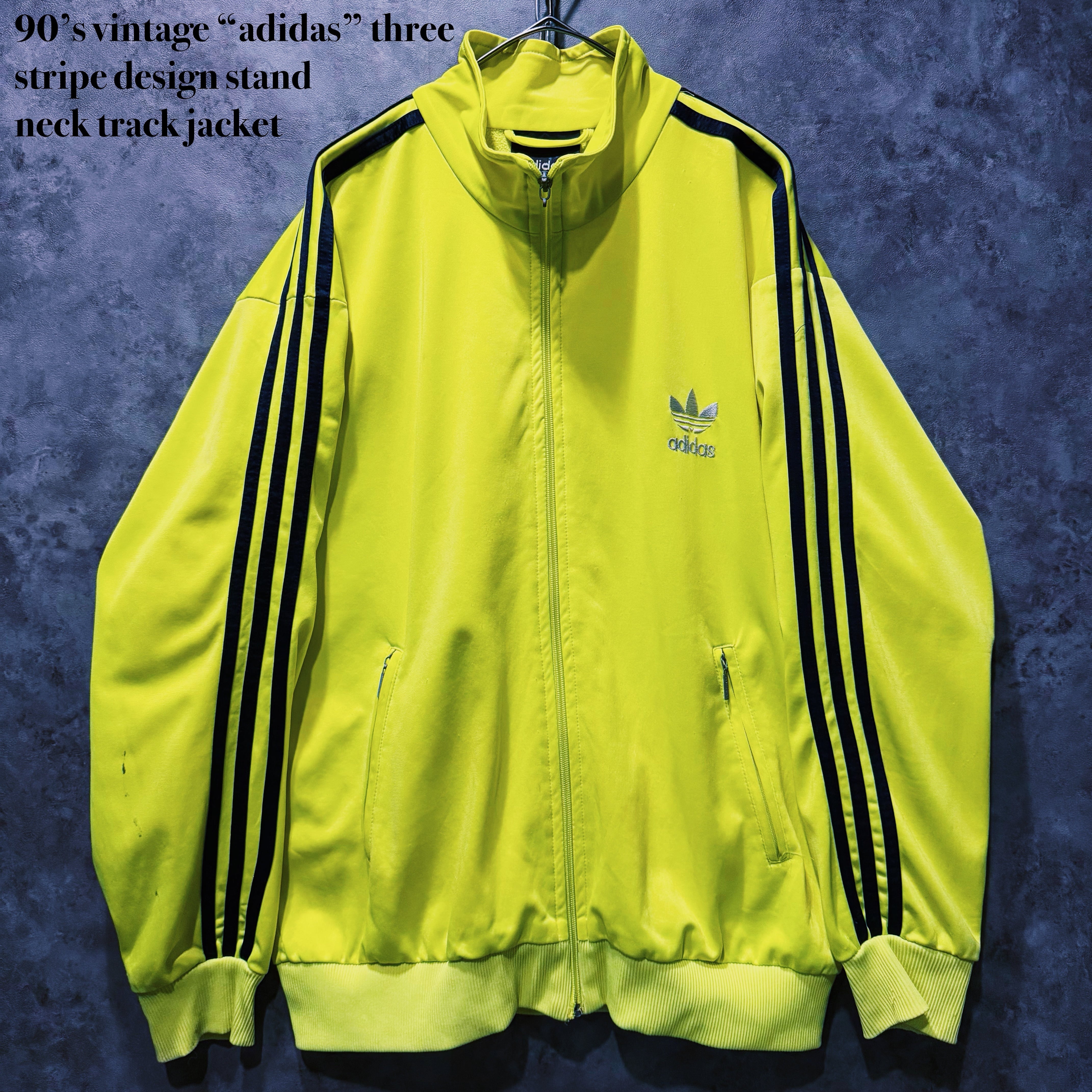 【doppio】90’s vintage “adidas” three stripe design stand neck track jacket
