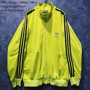 【doppio】90’s vintage “adidas” three stripe design stand neck track jacket