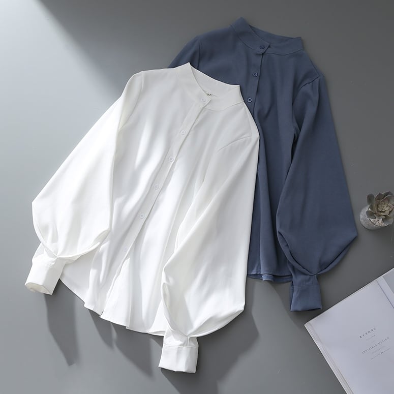 【人気商品】Lantern sleeve brushed blouse TB-TO-0314