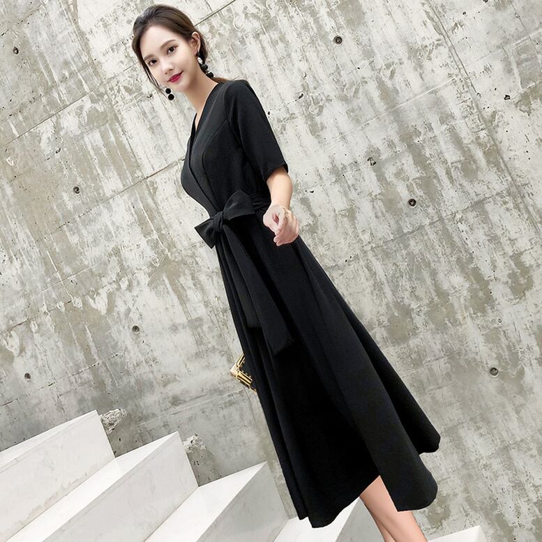 高級品市場 カシュクールワンピースドレス七分袖 ロング結婚式フォーマル ドレス ドレス ブライダル Www Mayautos Com