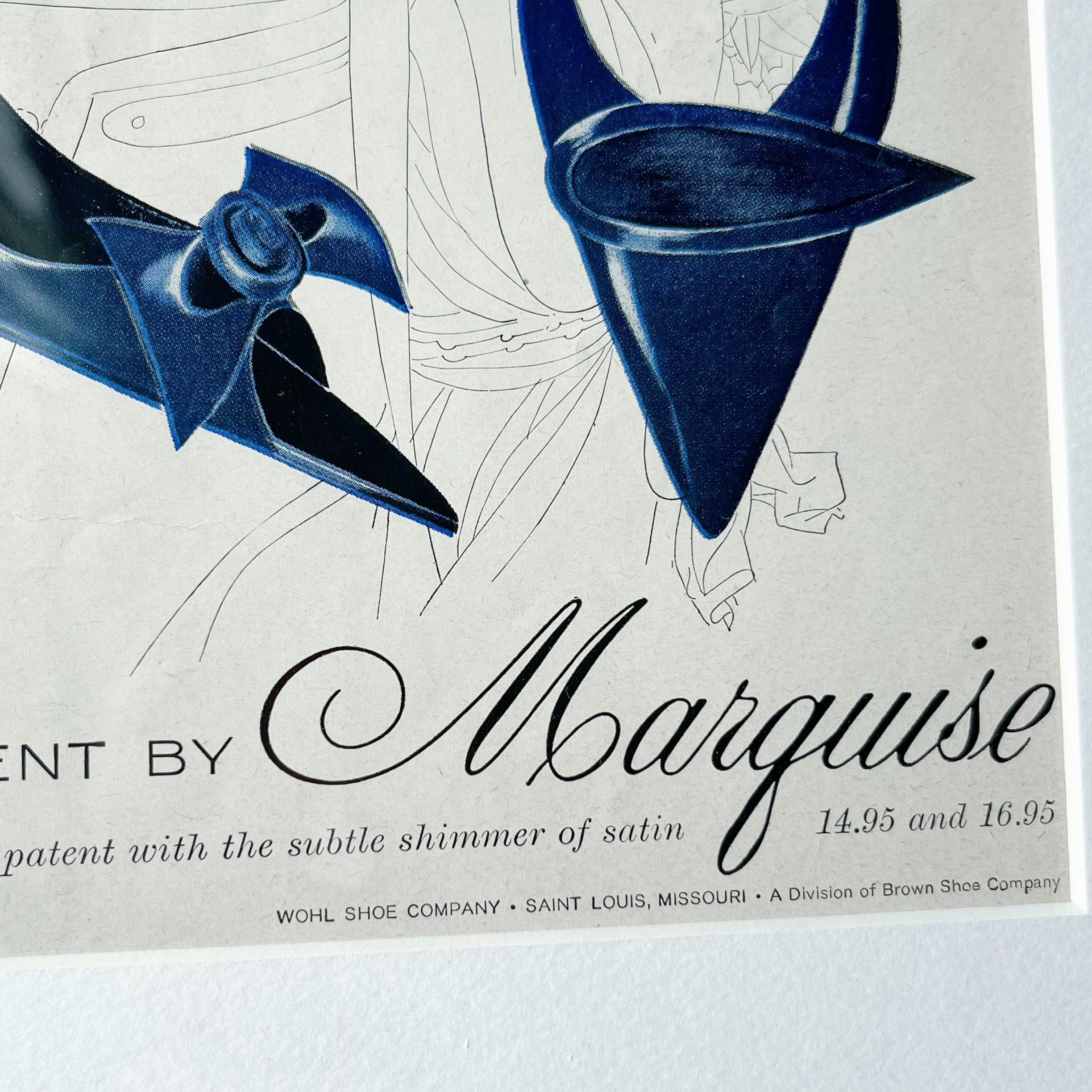 1958 広告＞ Marquise マルキーゼ パンプス 青 ポスター ヴィンテージ