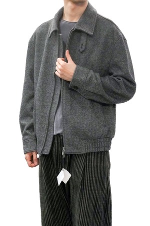 【DEAD-STOCK】"BRUNELLO CUCINELLI" Cotton Flannel Herringbone Twill Double Zip-Up Blouson
