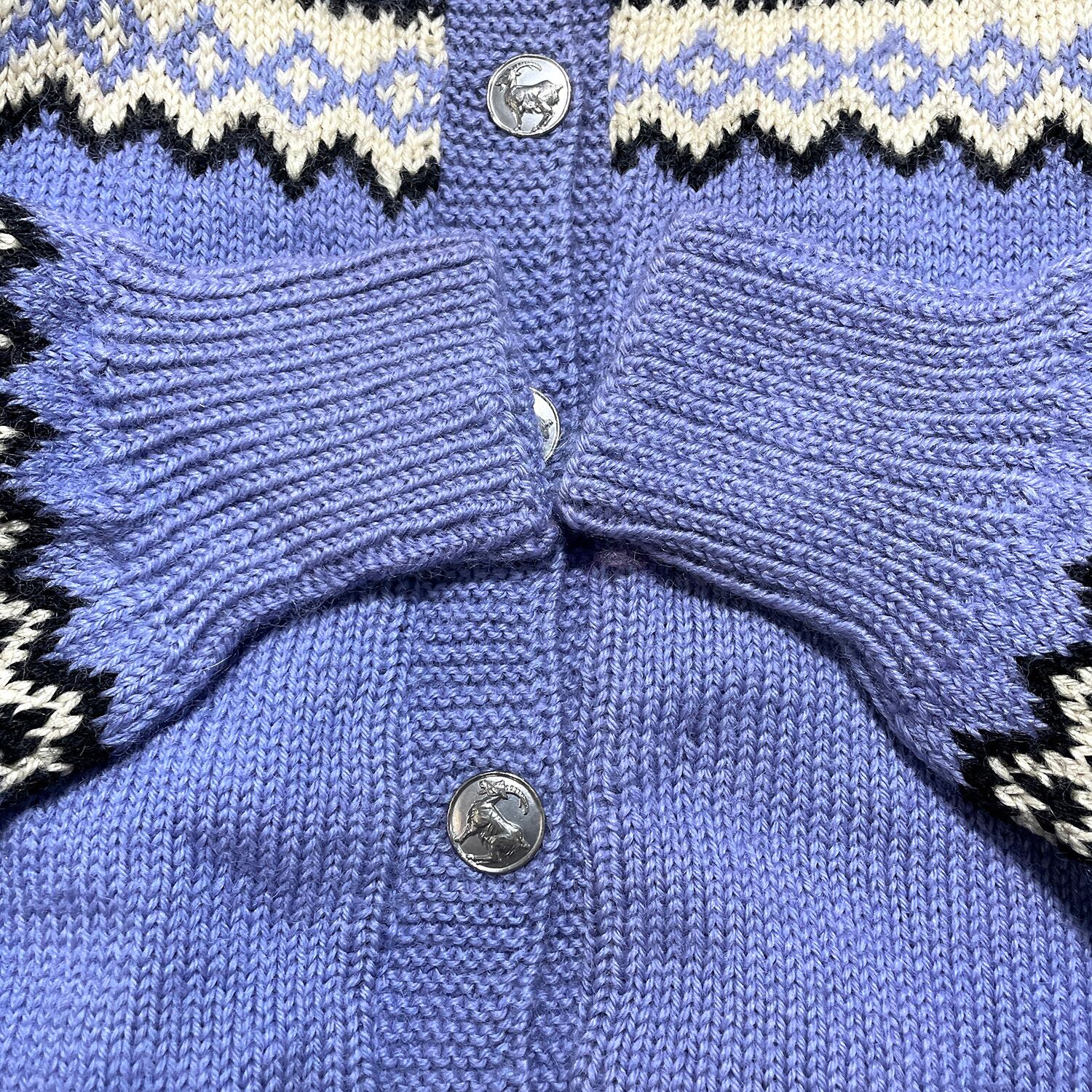 USA 古着 70S ヴィンテージ ハンドニット ノルディック カーディガン