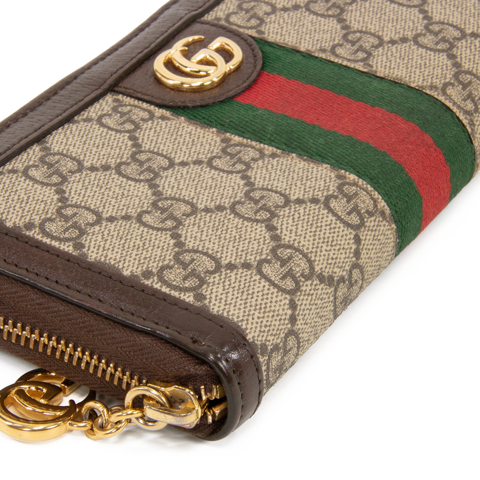 GUCCI グッチ オフィディアGG ラウンドファスナー シェリーライン 長財布