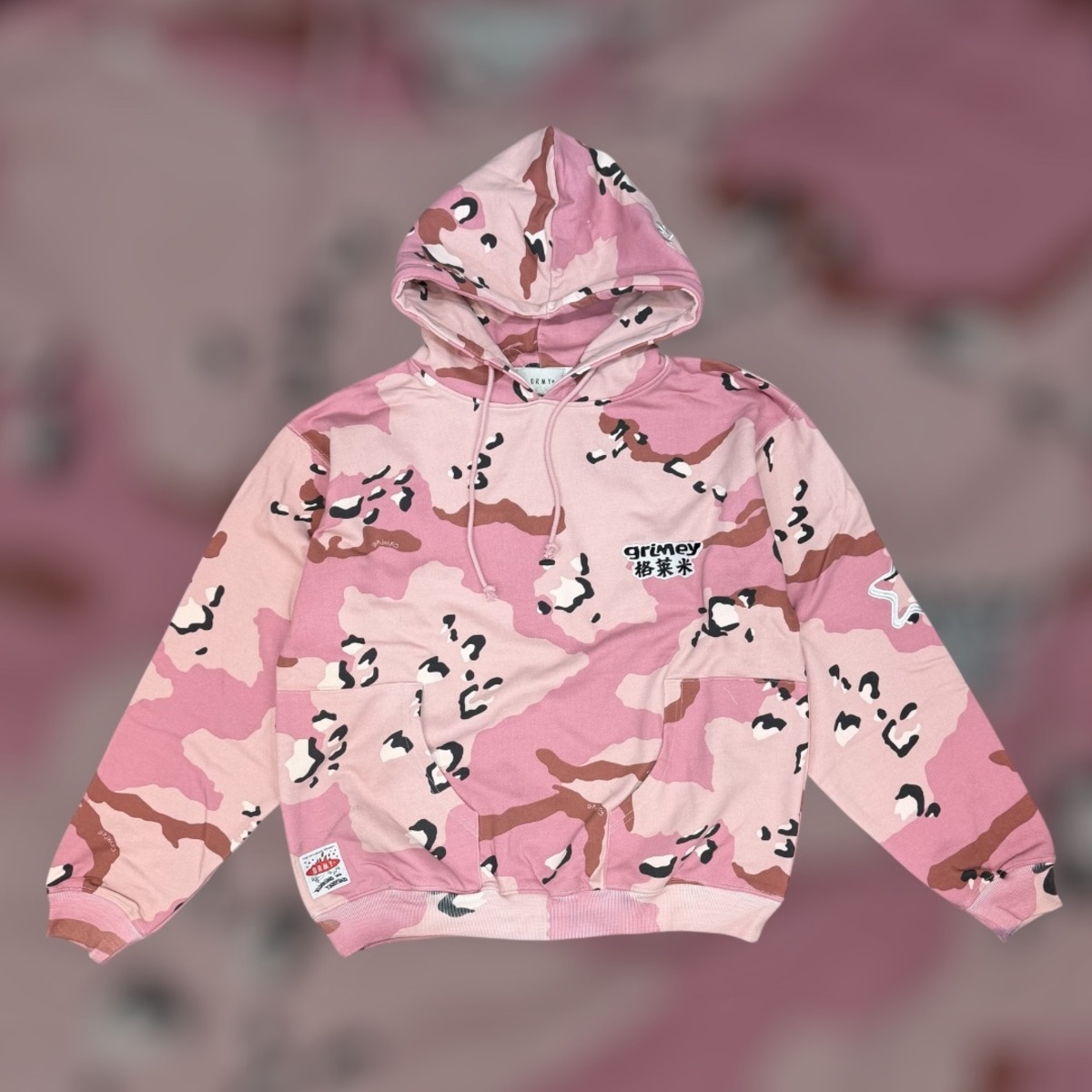 GRIMEY CONKREAT JUNGLE OVER PRINT BOKY HOODIE -PINK CAMO- | babylonclub