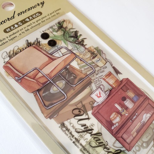 【海外製品】PETシートシールA-626　レコード音楽